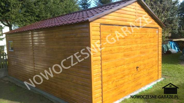 Garaż 3.5x6m Złoty dąb jasny