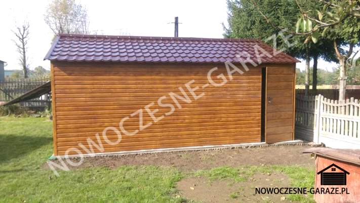 Garaż 3.5x6m Złoty dąb jasny