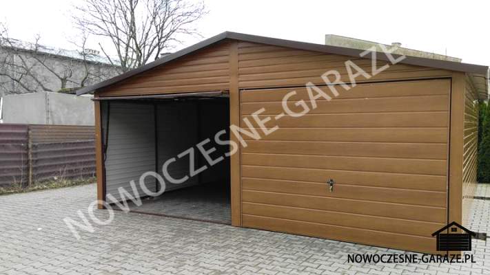 Garaż 6x6m Złoty dąb ciemny